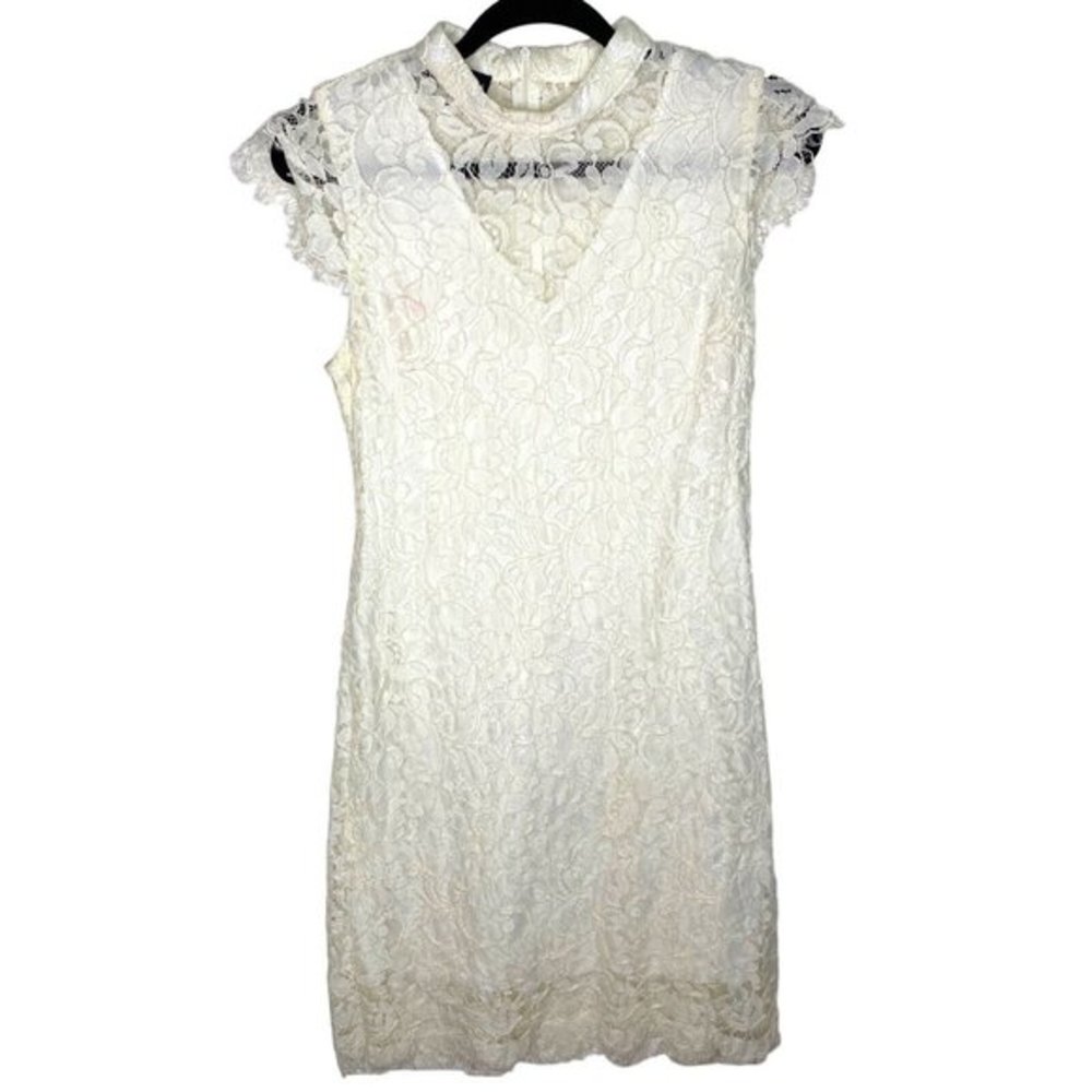 Simply Styled by‎ Sears short sleeve lace dress with liner Bridal Medium Petite